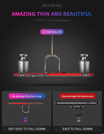 Xiaomi Redmi Note 7 Uyumlu Kılıf Standlı Manyetik Yüzüklü Military Ring TPU Cover