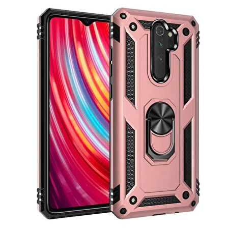 Xiaomi Redmi Note 8 Pro Uyumlu Kılıf Standlı Manyetik Yüzüklü Military Ring TPU Cover