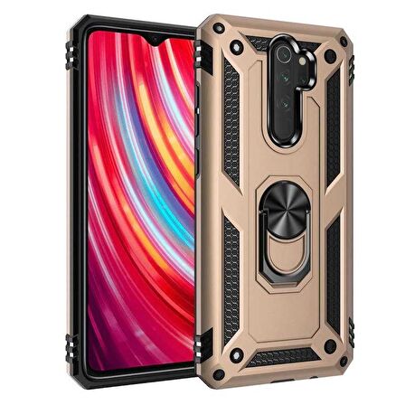 Xiaomi Redmi Note 8 Pro Uyumlu Kılıf Standlı Manyetik Yüzüklü Military Ring TPU Cover