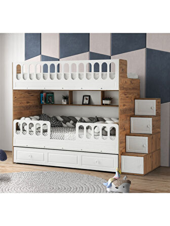 Panjur Yavrulu Ranza Beyaz & Ahşap Çelik Destekli MDF Membran Kaplama %100 MDF