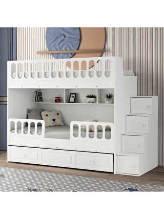Panjur Yavrulu Ranza Beyaz Çelik Destekli MDF Membran Kaplama %100 MDF