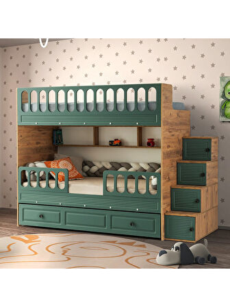 Panjur Yavrulu Ranza Yeşil & Ahşap Çelik Destekli MDF Membran Kaplama %100 MDF