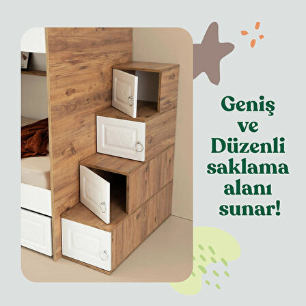 Zümrüt Yavrulu Ranza Beyaz Çelik Destekli MDF Membran Kaplama  %100 MDF