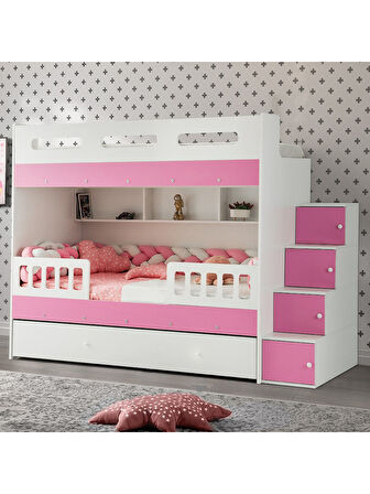 Berlin Yavrulu Ranza Pembe&Beyaz Çelik Destekli %100 MDF