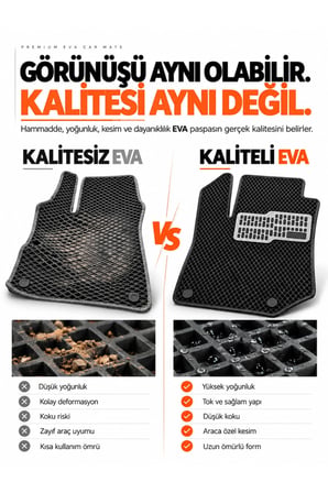 e-biz TOGG T10F (2025-2027) Uyumlu EVA Oto Paspas Metal Topukluklu Havuzlu 5 Parça Lacivert