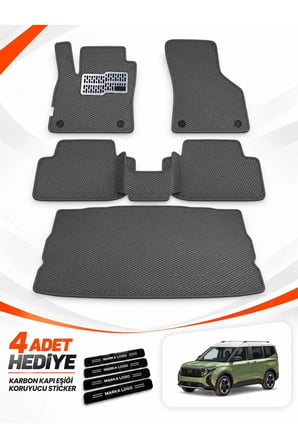 e-biz FORD TOURNEO-COURIER (2024-2027) Uyumlu EVA Oto Paspas Bagaj Paspası Dahil Koyu Gri