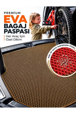 e-biz TOGG T10X-V2 (2026-2027) Uyumlu EVA Oto Paspas Bagaj Paspası Dahil Metal Topukluklu Kahverengi