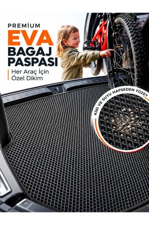 e-biz TOYOTA COROLLA-HYBRİD-SEDAN (2019-2026) Uyumlu EVA Oto Paspas Bagaj Paspası Dahil Siyah