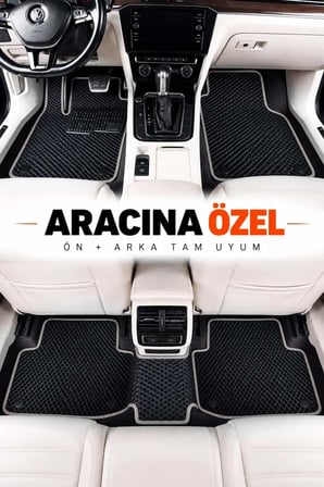 e-biz TOYOTA COROLLA-HYBRİD-SEDAN (2019-2026) Uyumlu EVA Oto Paspas Bagaj Paspası Dahil Siyah-Gri