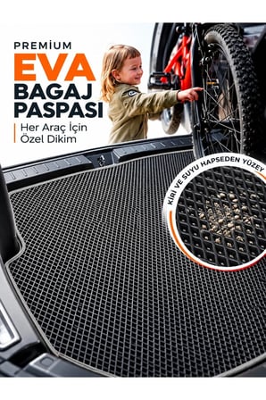 e-biz TOYOTA COROLLA-HYBRİD-SEDAN (2019-2026) Uyumlu EVA Oto Paspas Bagaj Paspası Dahil Siyah-Gri