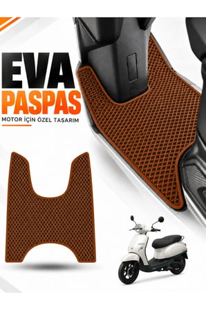 e-biz ARORA MOJİTO 50 Uyumlu EVA Motosiklet Paspası Scooter Ayak Paspası Motora Özel Kahverengi
