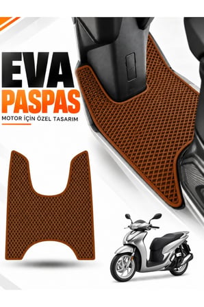 e-biz HONDA SH 125 Uyumlu EVA Motosiklet Paspası Scooter Ayak Paspası Motora Özel Kahverengi