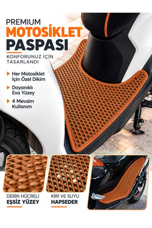 e-biz MOTLUX CEO Uyumlu EVA Motosiklet Paspası Scooter Ayak Paspası Motora Özel Taba