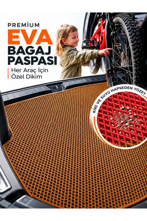 e-biz BMW X1-U11-ELEKTRİKLİ (2022-2026) Uyumlu EVA Bagaj Paspası Araca Özel Taba