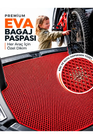 e-biz TOGG T10X-V2 (2026-2027) Uyumlu EVA Bagaj Paspası Araca Özel Kırmızı