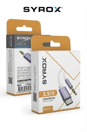 DT24T-J Type-C to 3.5mm Aux Ses Çevirici ve Dönüştürücü Adaptör Kablo - Beyaz