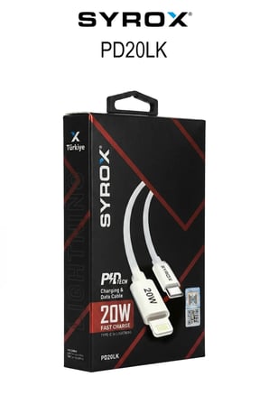 PD20LK 20W PD Fast Charge Hızlı Şarj ve Data Kablosu, Type-C to Lightning - Beyaz