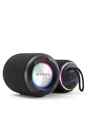 S33 Bluetooth 5.1 Hoparlör, Multi Color RGB Led Işıklı, Full Bass ve TWS Taşınabilir Ses Sistemi - Siyah