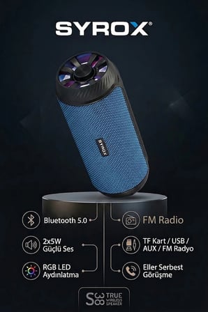 S38 Taşınabilir Kablosuz Ses Sistemi - RGB Işıklı, Eller Serbest Görüşme ve Çoklu Giriş Desteği