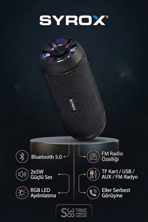 S38 Taşınabilir Kablosuz Ses Sistemi - RGB Işıklı, Eller Serbest Görüşme ve Çoklu Giriş Desteği