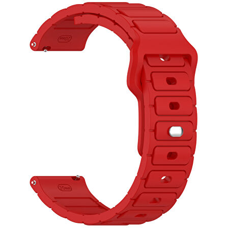 Xiaomi Amazfit Pace Uyumlu 22mm Kordon Suya Karşı Dayanıklı Delikli Hafif ve Esnek Silikon Kayış
