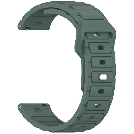 Xiaomi Amazfit Pace Uyumlu 22mm Kordon Suya Karşı Dayanıklı Delikli Hafif ve Esnek Silikon Kayış