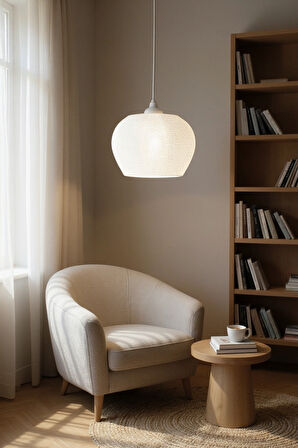 Şeffaf Beyaz Buz Desenli Modern Sarkıt Avize Dekoratif Avize