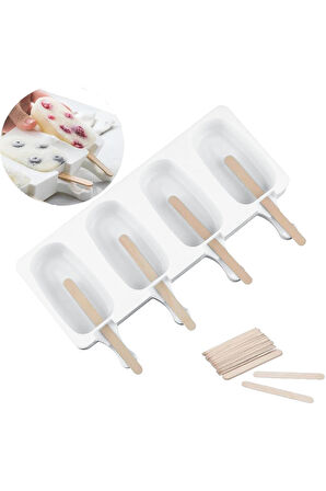 Magnum Dondurma Kalıbı-4'lü Büyük Boy Pratik Magnum Silikon Dondurma Kalıbı