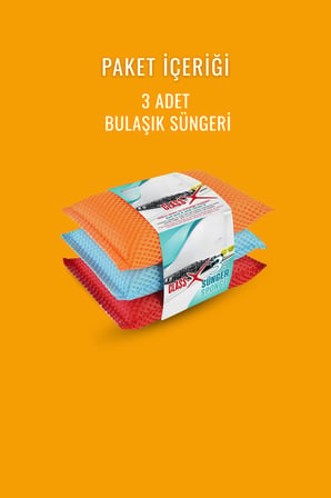 3 Adet Mikrofiber Lifli Bulaşık Süngeri – Dayanıklı ve Hijyenik Temizlik Süngeri Seti