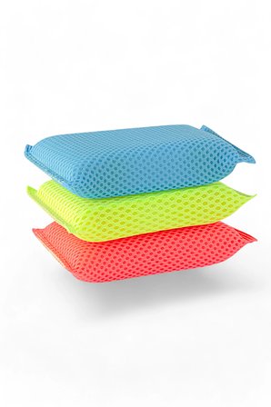 3 Adet Mikrofiber Lifli Bulaşık Süngeri – Dayanıklı ve Hijyenik Temizlik Süngeri Seti