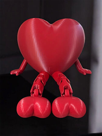 Büyük Kalp Figürü Emoji Heykeli – Masaüstü Ofis Dekorasyonu, Sevgiliye Hediye Obje 15CM