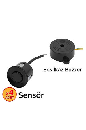 Toyota Yaris 2008-2011 Uyumlu Araç Park Sensörü Ses İkazlı E20 Siyah Sensör