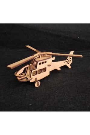 Esmay Ahşap Maketim 3D Helikopter Demonte
