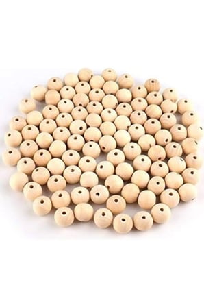 Ahşap Boncuk Cilalı 500Gr 18Mm Yuvarlak