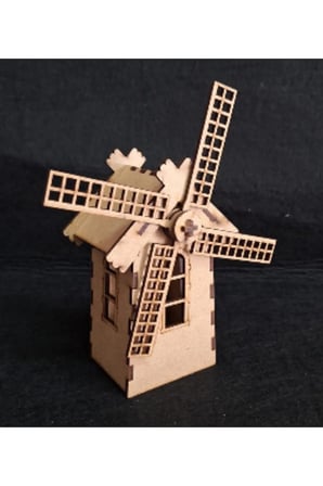 Esmay Ahşap Maketim 3D Yel Değirmeni Demonte + Mesakademi Oyun Seti Hediyeli