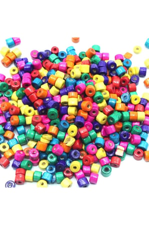 Esmay Ahşap Boncuk Renkli Askılı 14mm Silindirik 3