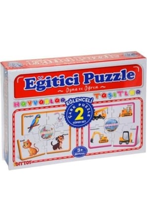 Dıytoy Çark Eğitici Puzzle Hayvanlar-Taşıtlar 1963