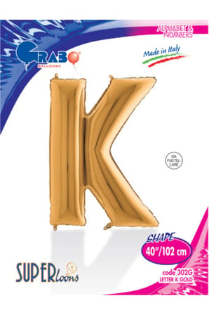 Kikajoy Harf Folyo Balon 40" Altın -K-