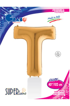 Kikajoy Harf Folyo Balon 40" Altın -T-