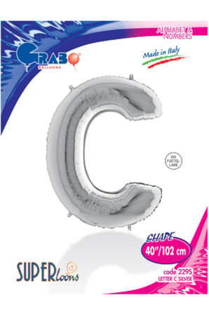 Kikajoy Harf Folyo Balon 40" Gümüş -C-