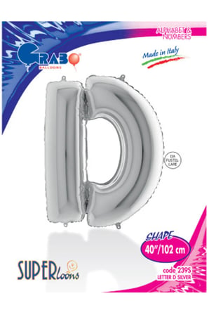Kikajoy Harf Folyo Balon 40" Gümüş -D-