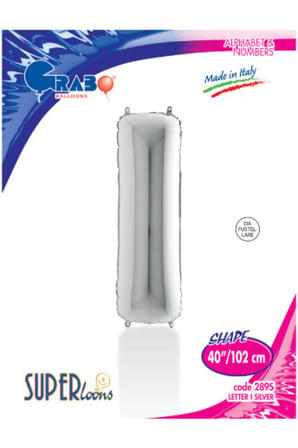 Kikajoy Harf Folyo Balon 40" Gümüş -I-
