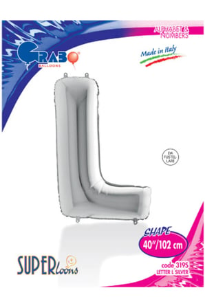 Kikajoy Harf Folyo Balon 40" Gümüş -L-