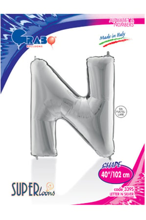 Kikajoy Harf Folyo Balon 40" Gümüş -N-