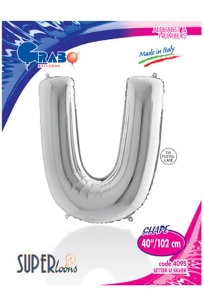 Kikajoy Harf Folyo Balon 40" Gümüş -U-