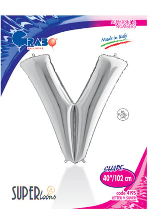 Kikajoy Harf Folyo Balon 40" Gümüş -V-