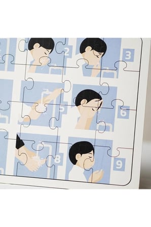 Moon İslami Öğreniyorum Puzzle Erkek Abdest + Mesakademi Oyun Seti Hediyeli