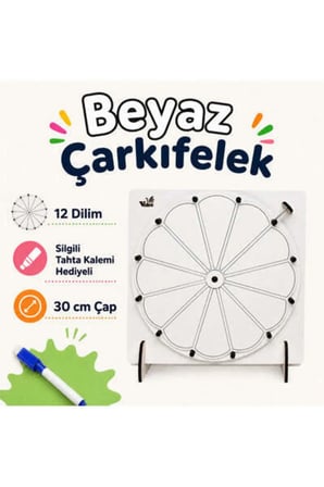 Beyaz Çarkıfelek Eğitici Ahşap Materyali + Mesakademi Eğitim Desteği Hediyeli
