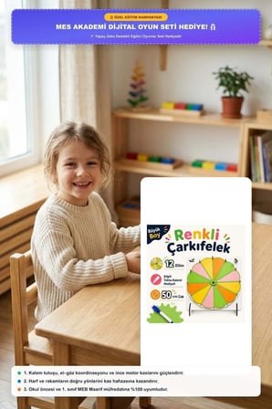 Dev Boy 50 cm Çarkıfelek Ahşap Eğitim Materyali + Mesakademi Eğitim Desteği Hediyeli