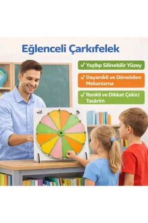 Dev Boy 50 cm Çarkıfelek Ahşap Eğitim Materyali + Mesakademi Eğitim Desteği Hediyeli
